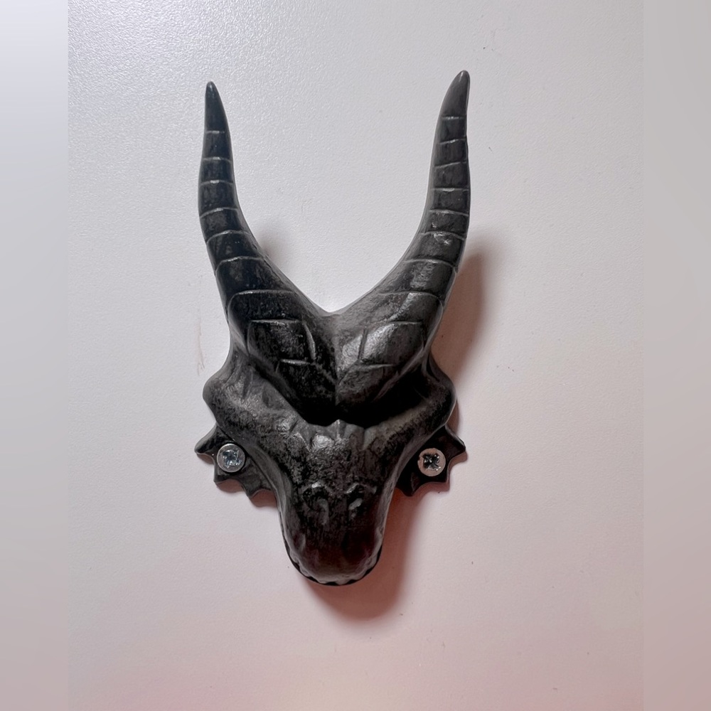 midevil fantasy Renaissance dragon hook, wrought iron 2"x4 metalwork blacksmith